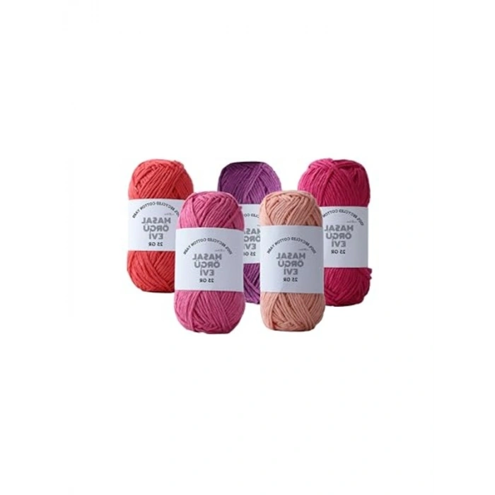 Mini Cotton Serisi %100 Pamuk Örgü İpi, Pembe Tonları, 10 Renk