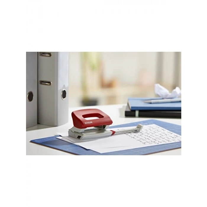 Mini Delgeç - Kırmızı, 2 Delikli, 10 Sayfa Kapasiteli