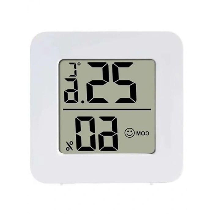 Mini Dijital Termometre ve Nem Ölçer, LCD Ekran, Beyaz