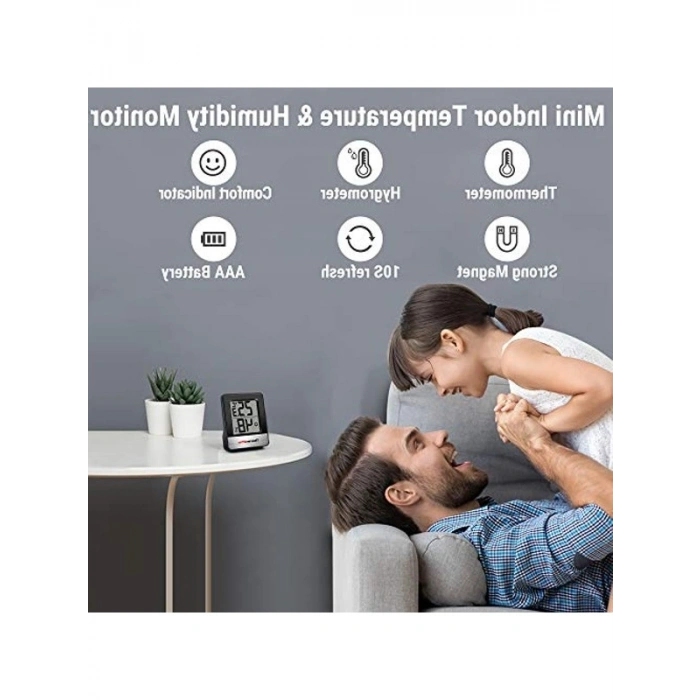 Mini Dijital Termometre ve Nem Ölçer, Mıknatıslı Oda Sensörü ile İç Mekan İzleme