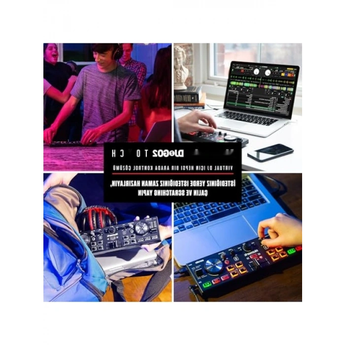 Mini DJ Kontrol Cihazı - 2 Panelli USB DJ Konsolu