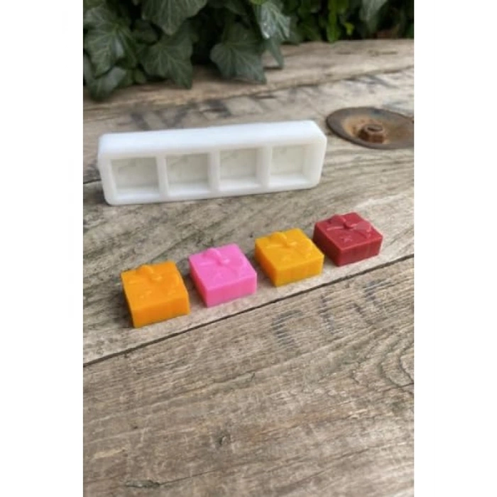 Mini Dörtlü Silikon Mum Kalıbı Seti