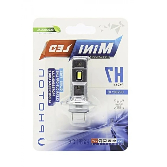 Mini H7 12-24V Kompakt LED Ampul (Tekli Blister)