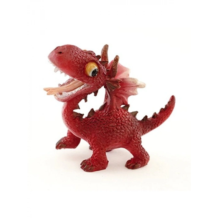 Mini Kırmızı Ejderha Figürü - Teraryum ve Bahçe Dekoru