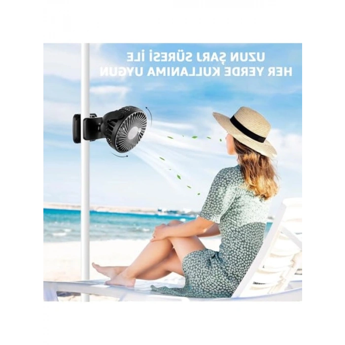 Mini Klipsli Vantilatör, 3 Kademeli Hız ve Taşınabilir Tasarım