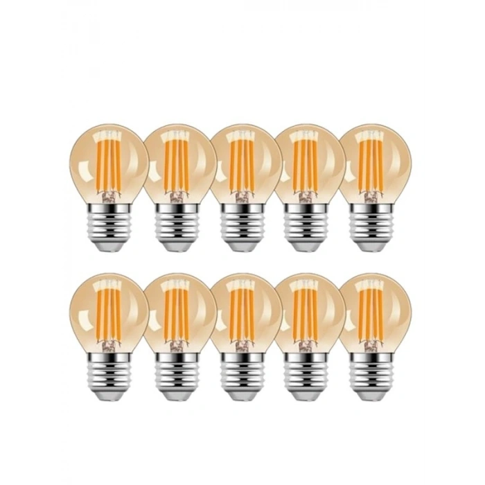 Mini Led Ampul, 4 Watt, Filament G45, Amber Renk, 10 Adet