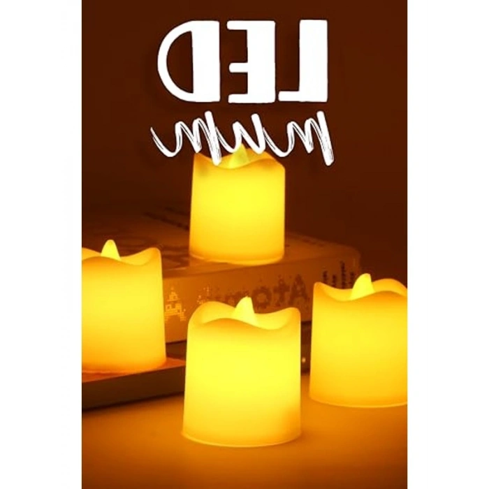 Mini Led Mum Seti, Pilli ve Dumansız Alevli Dekoratif Işıklar