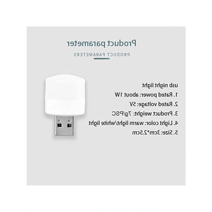 Mini LED USB Gece Işıkları, Sıcak Beyaz, 4 Adet