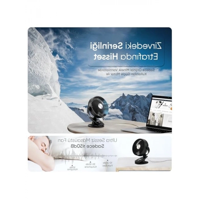 Mini Masaüstü Vantilatör - USB Fan, 360° Ayarlanabilir