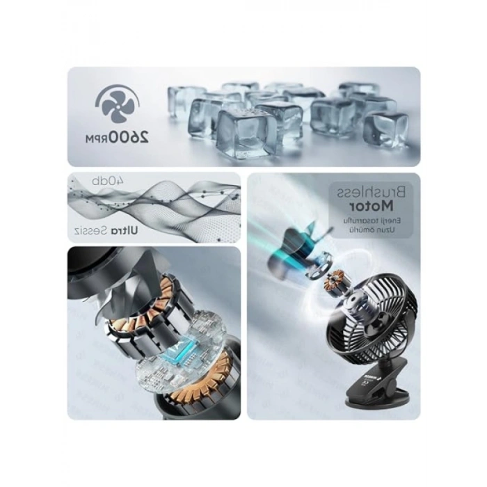 Mini Masaüstü Vantilatör - USB Fan, 360° Ayarlanabilir