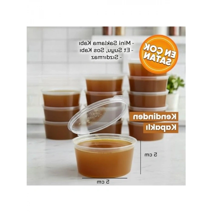 Mini Saklama Kabı Seti, 50 Adet, 120 ml Kapasiteli, Sızdırmaz