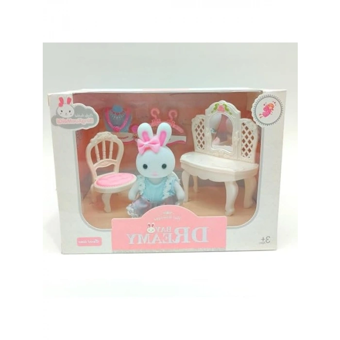 Mini Tavşan Oyun Seti, Makyaj Masası ile