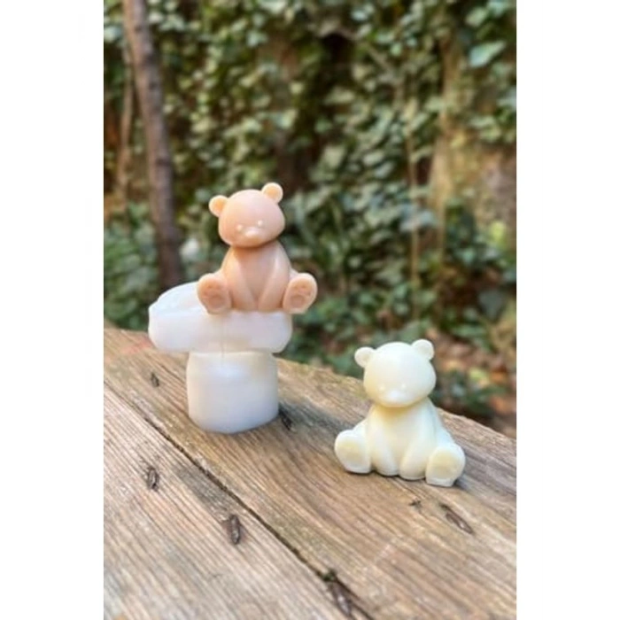 Mini Tekli Silikon Mum Kalıbı, Teddy Bear Temalı Yaratıcı El Sanatları için