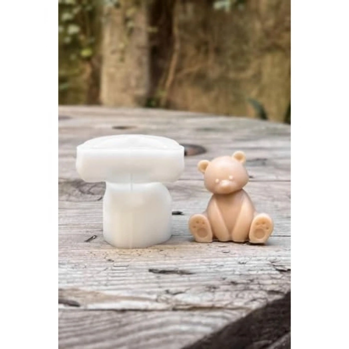 Mini Tekli Silikon Mum Kalıbı, Teddy Bear Temalı Yaratıcı El Sanatları için