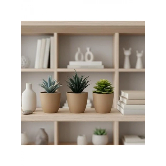 Mini Yapay Sukulent Seti, 8 cm Saksı ile Dekoratif Bitki Tasarımı