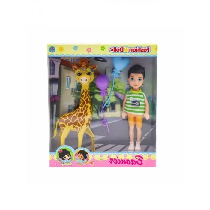 Mini Zürafa Figürü, Erkek Bebekler için Sevimli Aksesuar