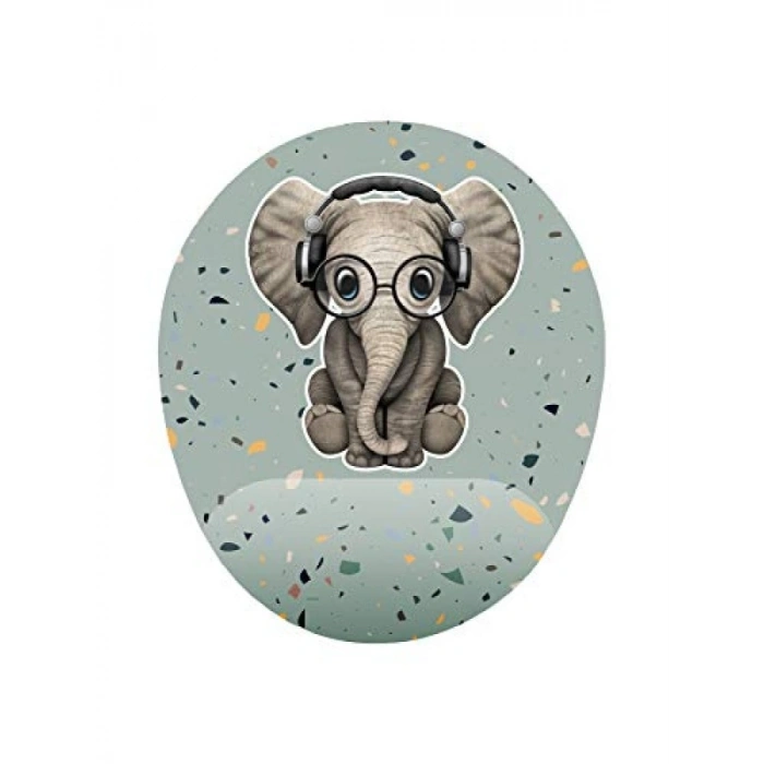 Minik Sevimli Fil Bilek Destekli Mouse Pad