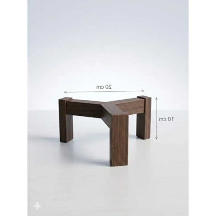 Minimalist Ahşap Saksı Standı, 20x10 cm, Dekoratif Tasarım