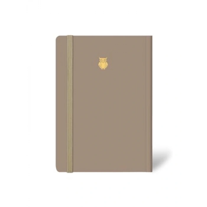 Minimalist Çizgili Defter, Vizon Renk, 17x24 cm