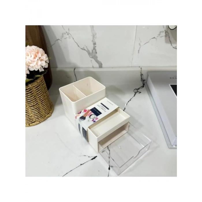 Minimalist Şeffaf Makyaj Organizeri - Çok Amaçlı Kullanım