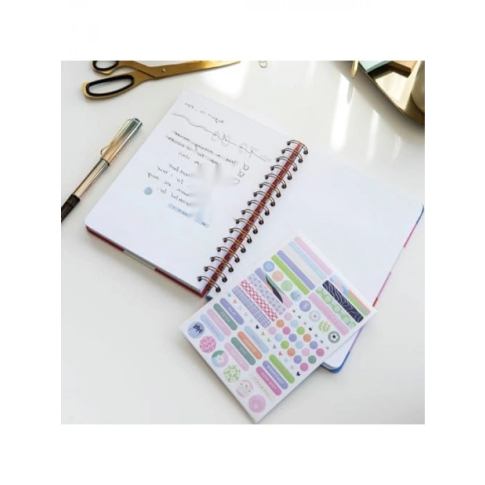 Minimalist Tasarımlı A5 Spiralli Düz Not Defteri - Lila Renk