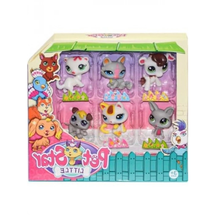 Miniş Seti, 6lı Pet Star Figürlerle Eğlenceli Oyun