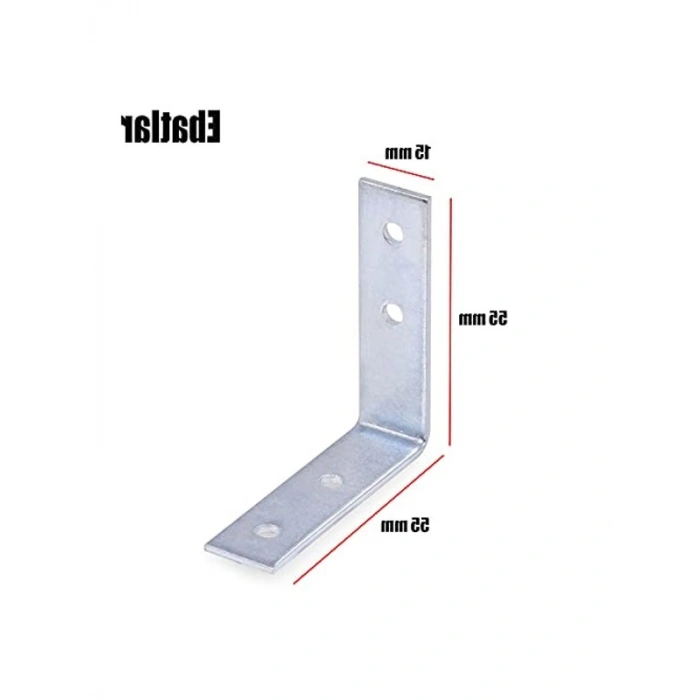 Mobilya Dolap Köşe Bağlantı Demiri - 55x55x15 mm, 25 ADET