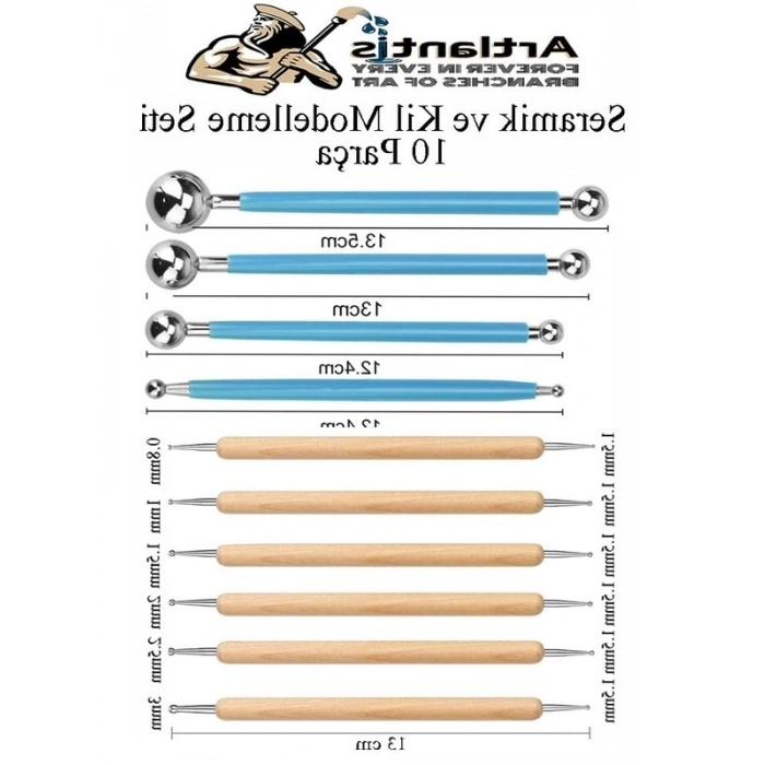 Modelleme Seti, 10lu Polimer Kil Şekillendirme Seti, Sanat için
