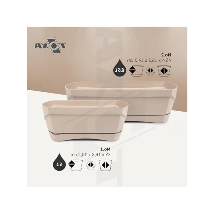 Modern Balkon Saksısı, Kahve Renk, 6.6 Litre Kapasite