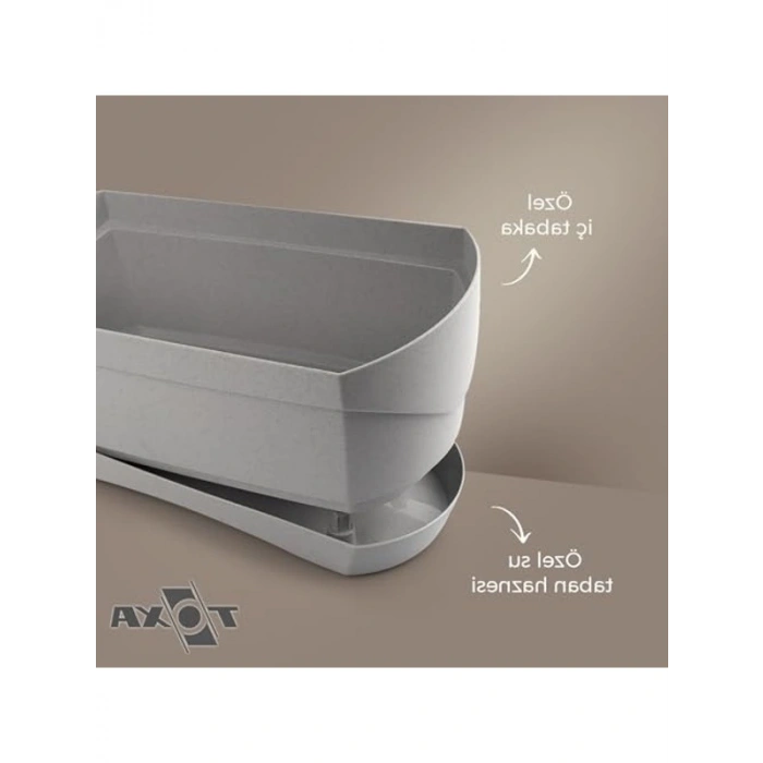 Modern Balkon Saksısı, Kahve Renk, 6.6 Litre Kapasite