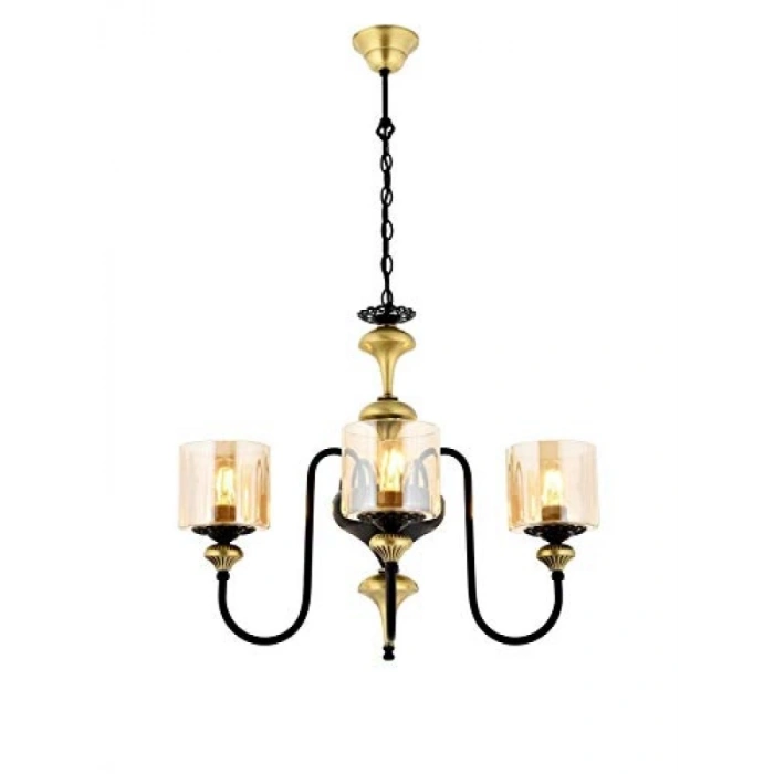 Modern Eskitme Kaplama Avize, E27, Metal ve Cam, 62 cm