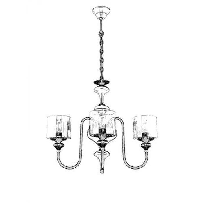 Modern Eskitme Kaplama Avize, E27, Metal ve Cam, 62 cm