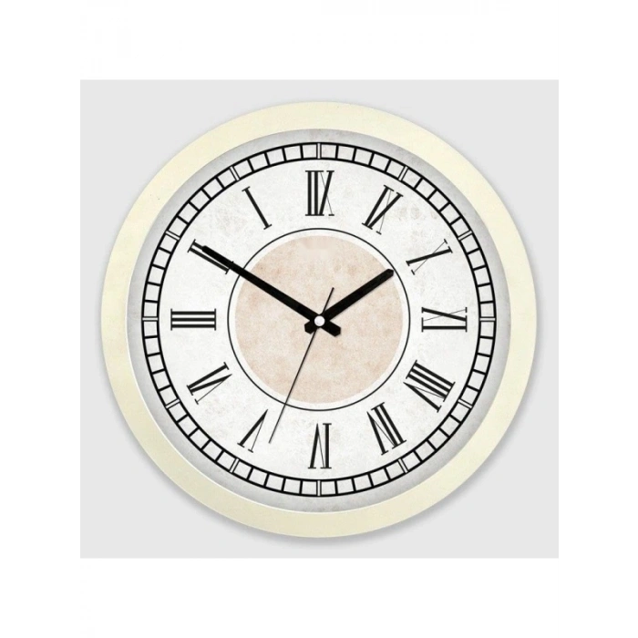 Modern Kadranlı Duvar Saati – Roma Rakamları ve Bej Renk