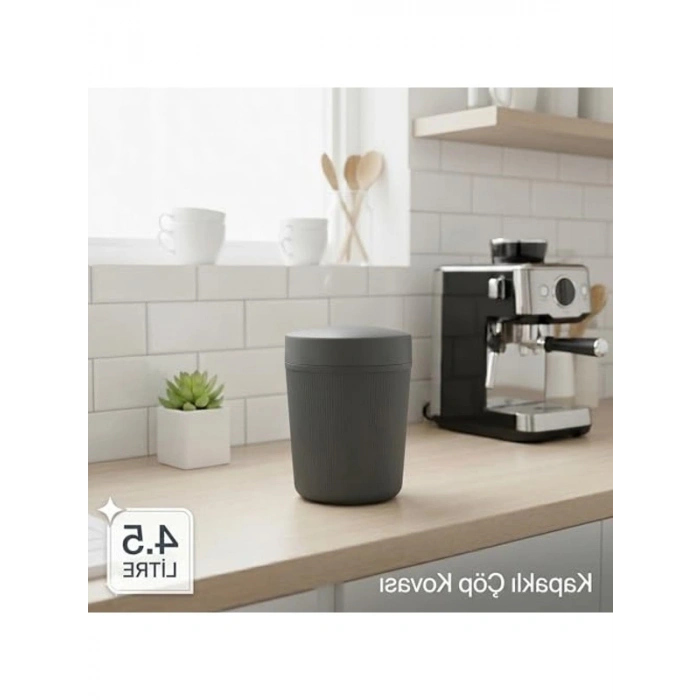 Modern Kapaklı Çöp Kovası, 4.5 Litre, Dekoratif Tasarım