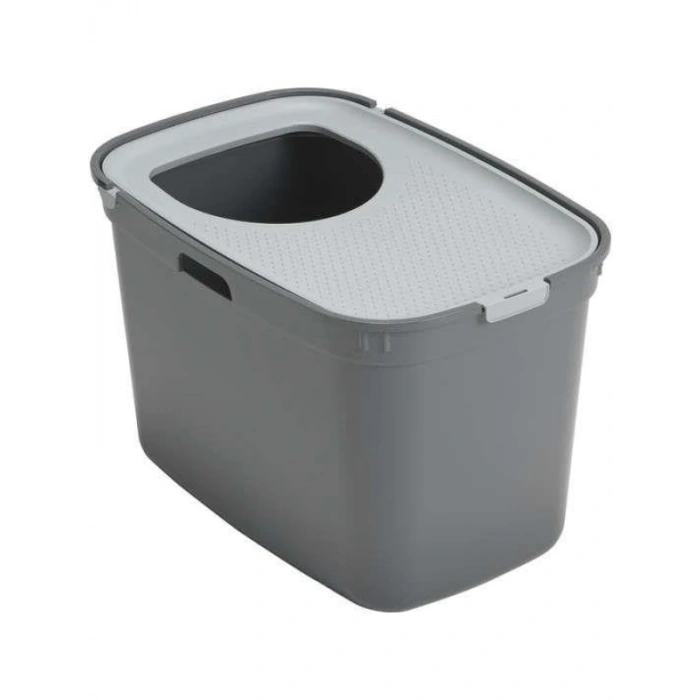 Modern Kapalı Kedi Tuvaleti, Gri/Açık Gri, 59 cm