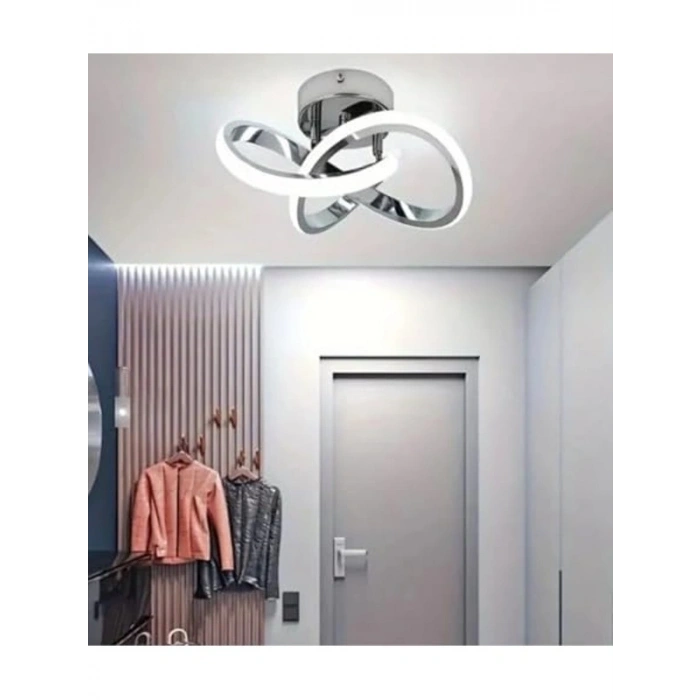 Modern Krom Kar Çiçeği LED Tavan Armatürü, Salon İçin