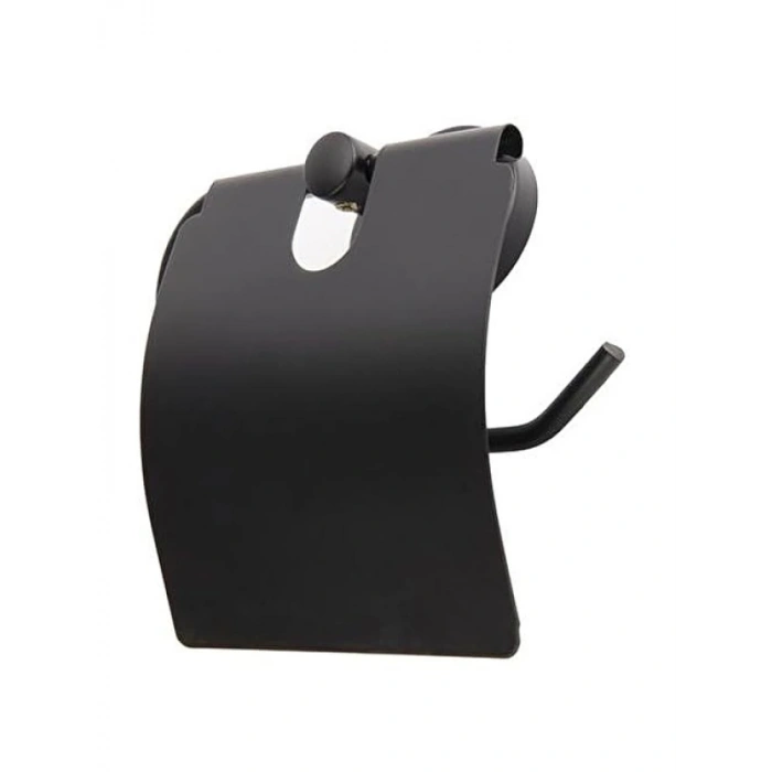 Modern Siyah Metal Tuvalet Kağıtlığı - 12,3 x 13 cm