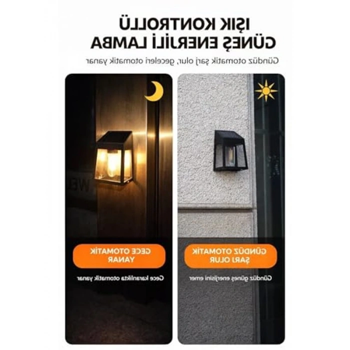 Modern Solar Duvar Aplik, IP44 Su Geçirmez ve Sensörlü Aydınlatma İçin