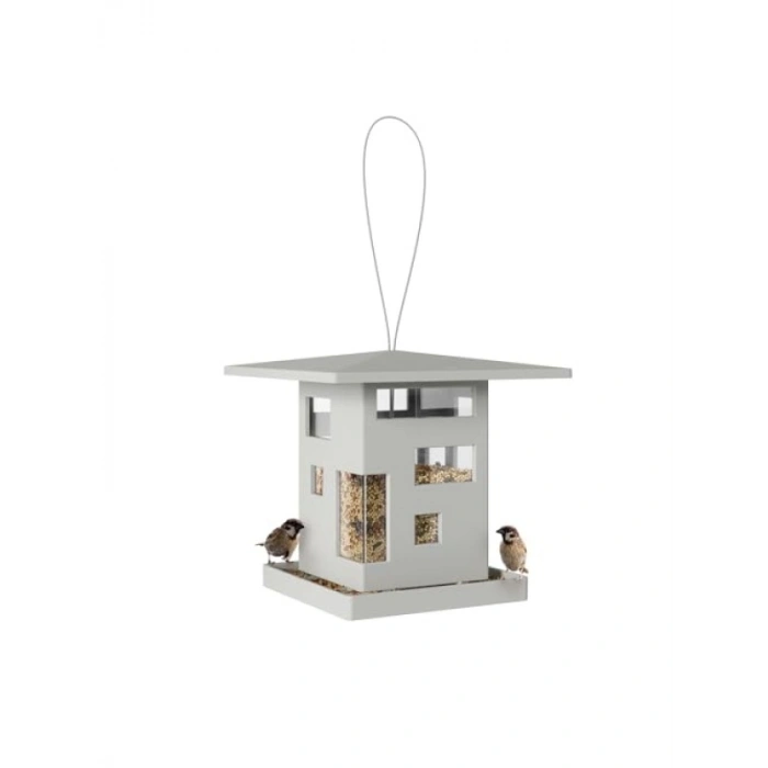 Modern Tasarımlı Asma Kuş Yemliği - Bird Cafe