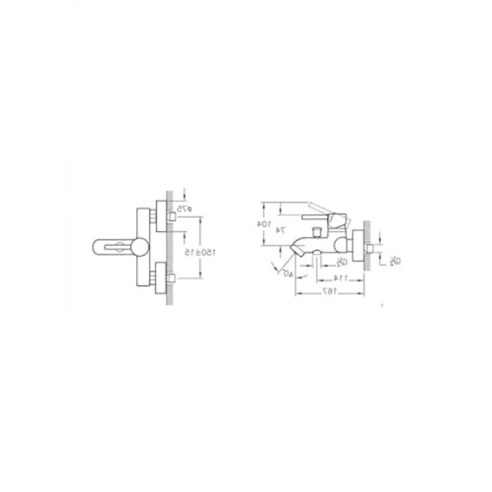 Modern Tasarımlı Banyo Bataryası - Krom Kaplama