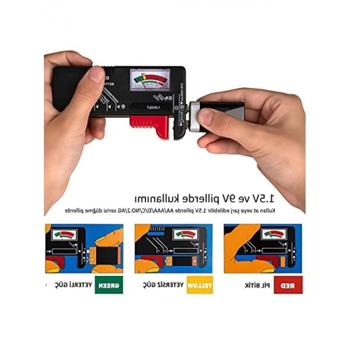 Modern Tasarımlı Batarya Enerjili Pil Test Cihazı