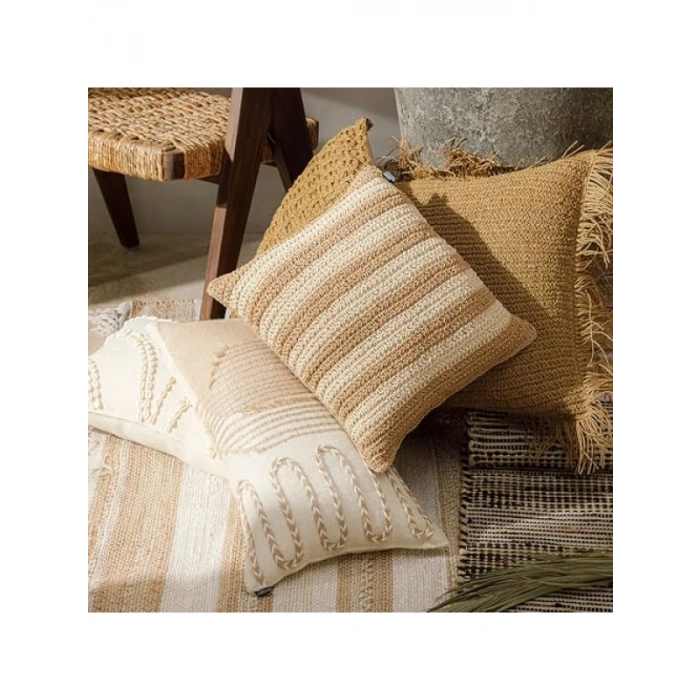 Modern Tasarımlı Jüt Kırlent 50x50 cm