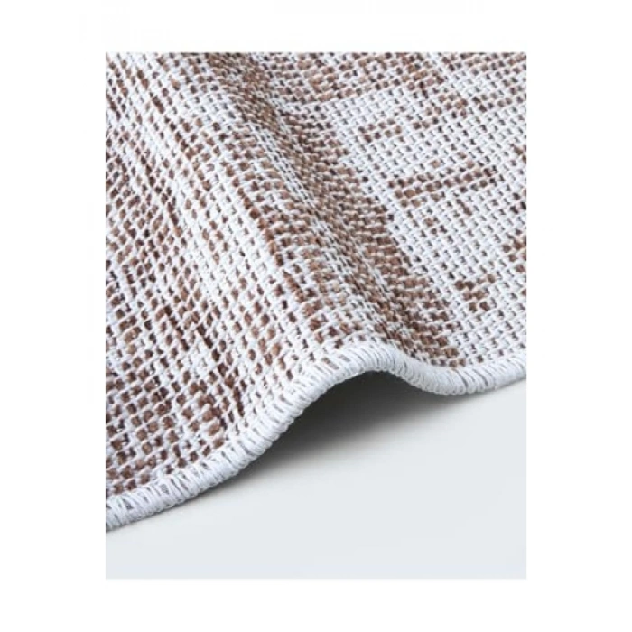 Modern Tasarımlı Kahve Renkli Dokuma Kilim