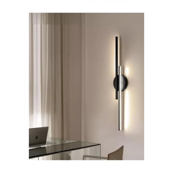 Modern Tasarımlı Siyah Renk LED Duvar Aplik (2li Set)