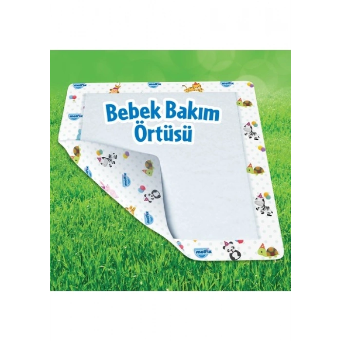 Molfix Bebek Bakım Örtüsü Sıvı Geçirmez Hafif Yapı 10 Adet 60x60 cm Renkli Tasarım