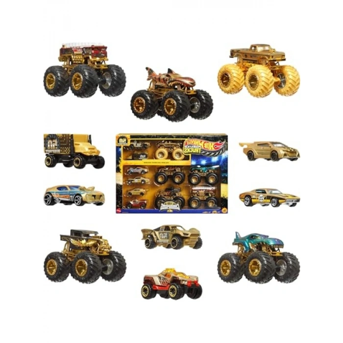 Monster Trucks Araba ve Kamyon Seti - 6 Araç