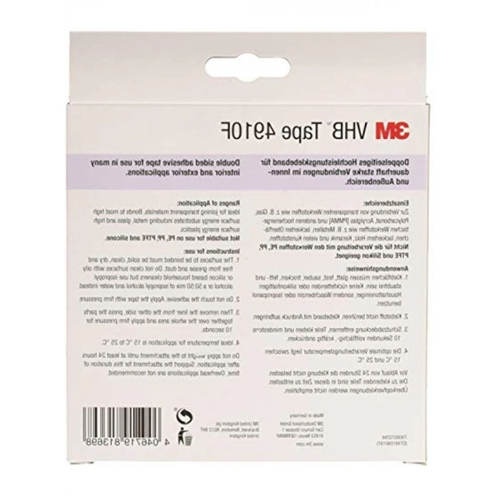 Montaj Yapışkan Bant, Çift Taraflı Şeffaf 19 mm x 3 m