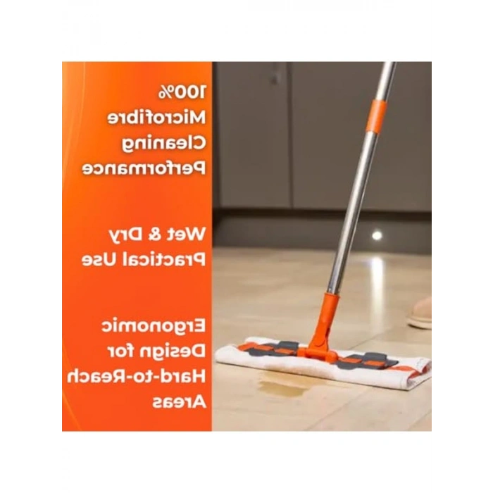 Mop Temizlik Sistemi, Islak ve Kuru Kullanım için Pratik Paspas ile