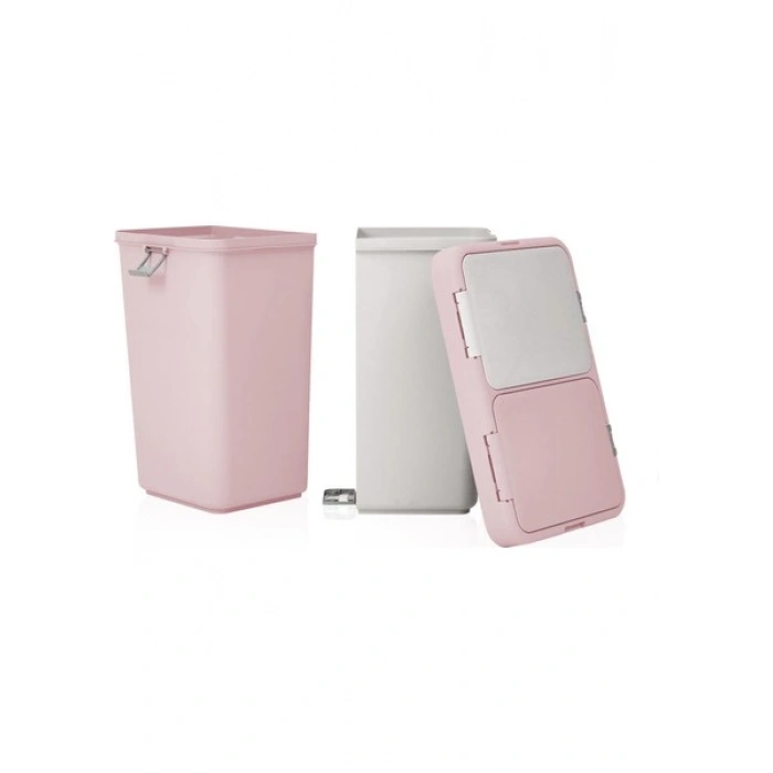 Motek Duo Laundry Çamaşır Sepeti - Pembe / Beyaz - 80 lt