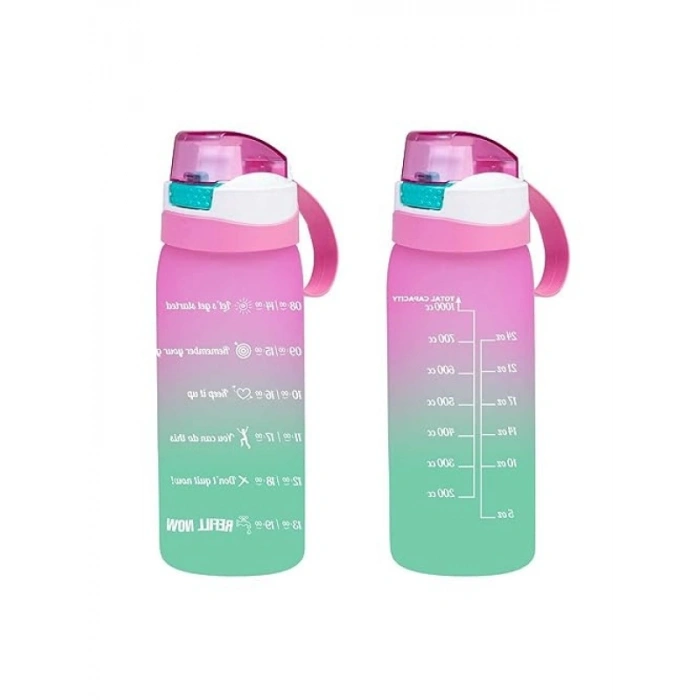 Motivasyon Su Matarası - Pembe Plastik 1L